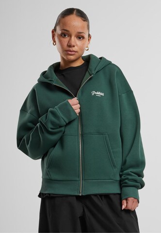 Prohibited Zip-Up Hoodie in Green