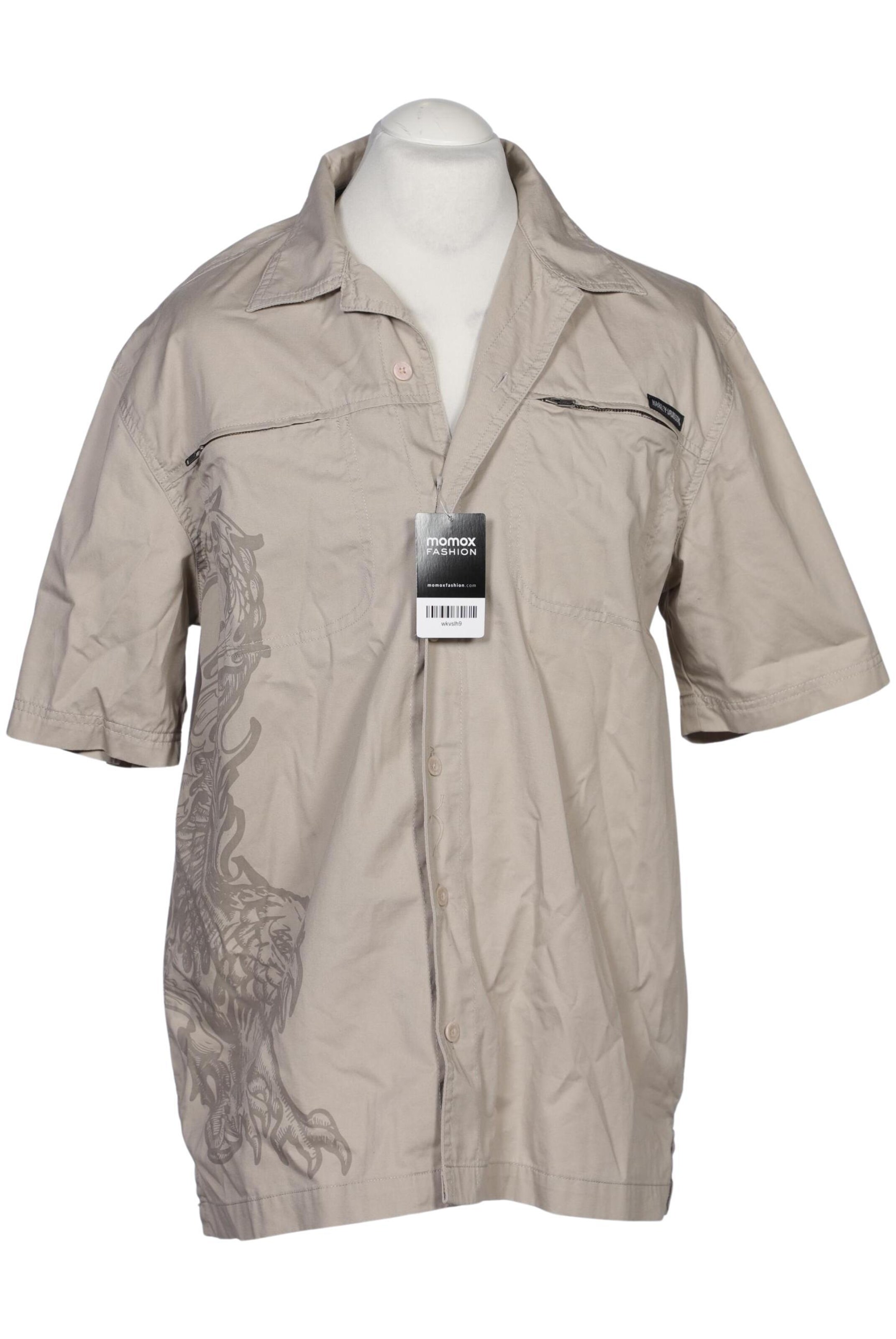 Harley Davidson Button Up Shirt in L in Beige: front
