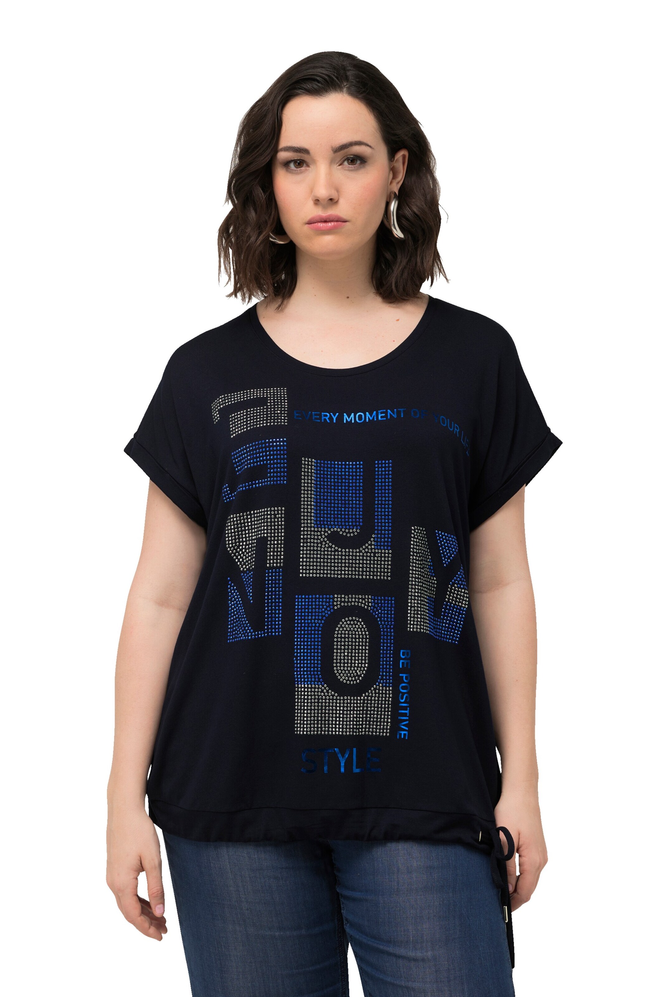 T-shirt Ulla Popken en noir : devant