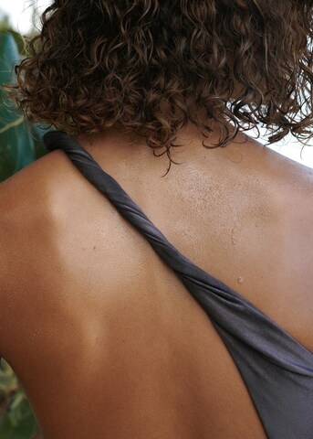 MANGO Badeanzug 'Rox' in Grau