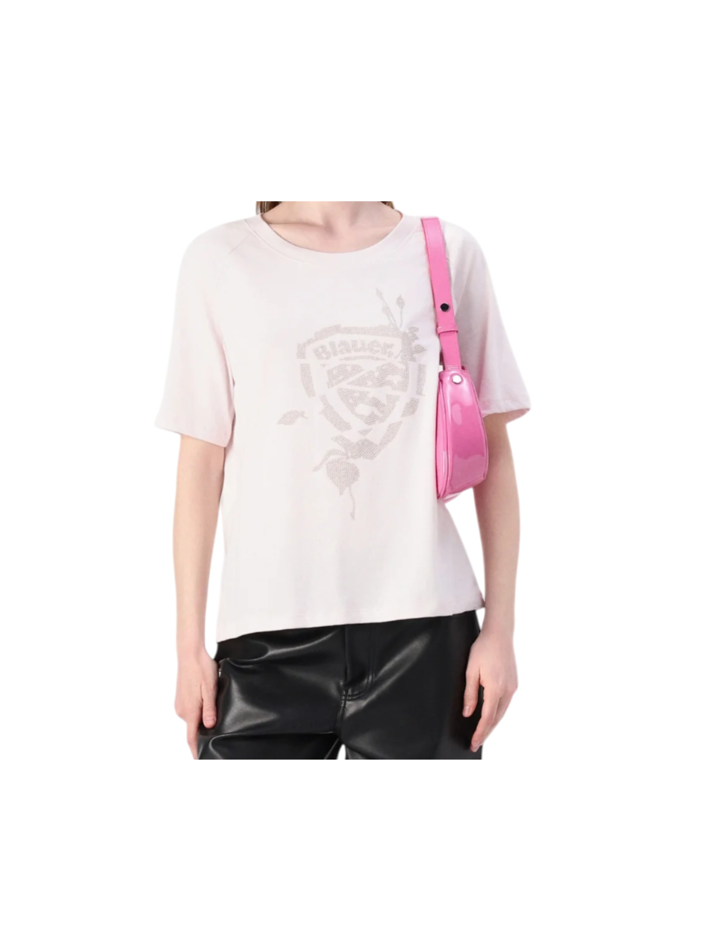 Blauer Shirt in Roze