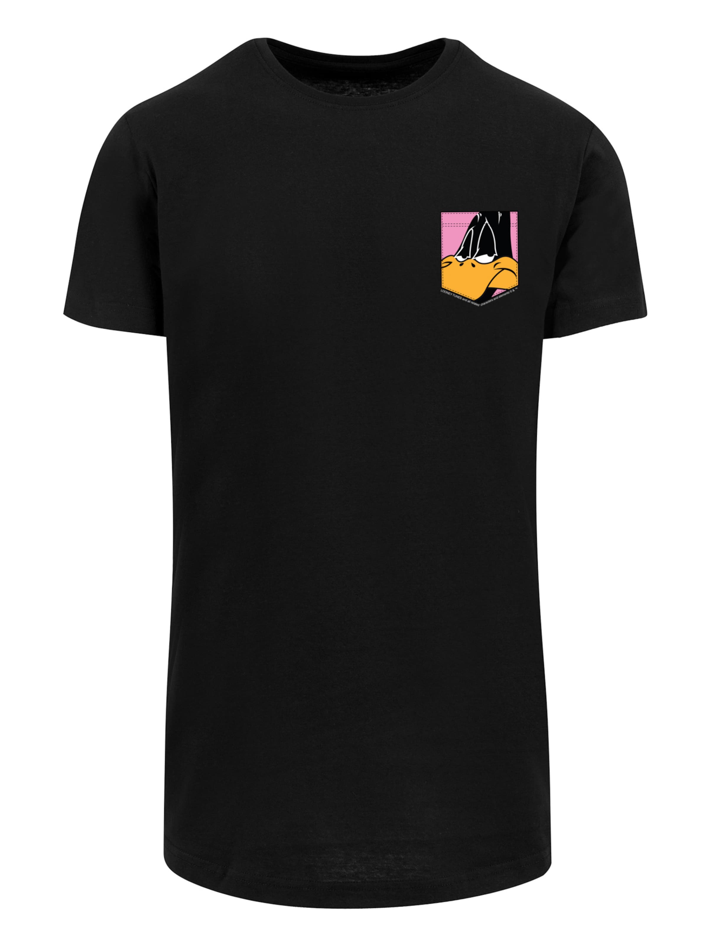 T-Shirt 'Looney Tunes Daffy Duck Face' F4NT4STIC en noir : devant