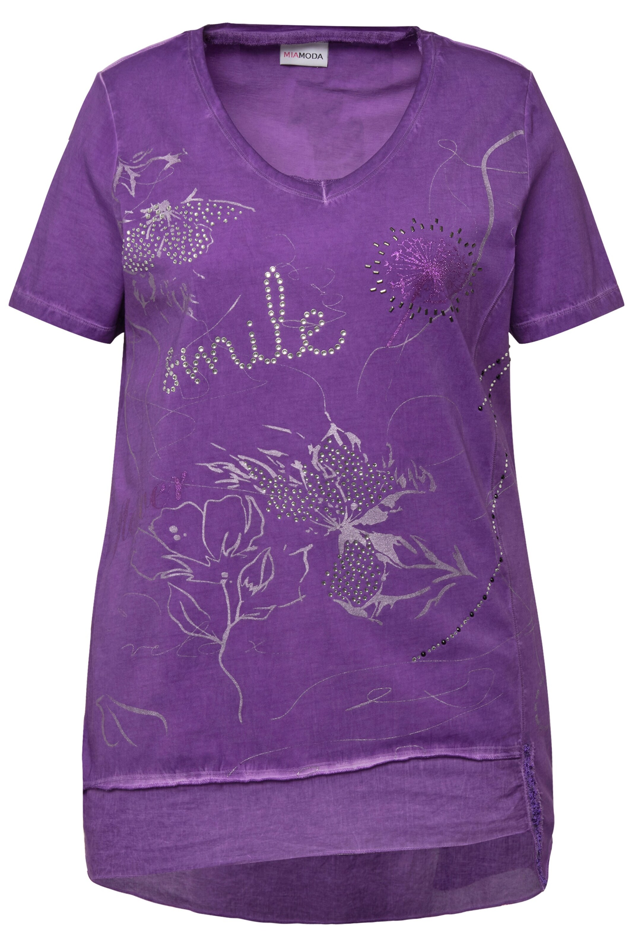T-shirt MIAMODA en violet : devant