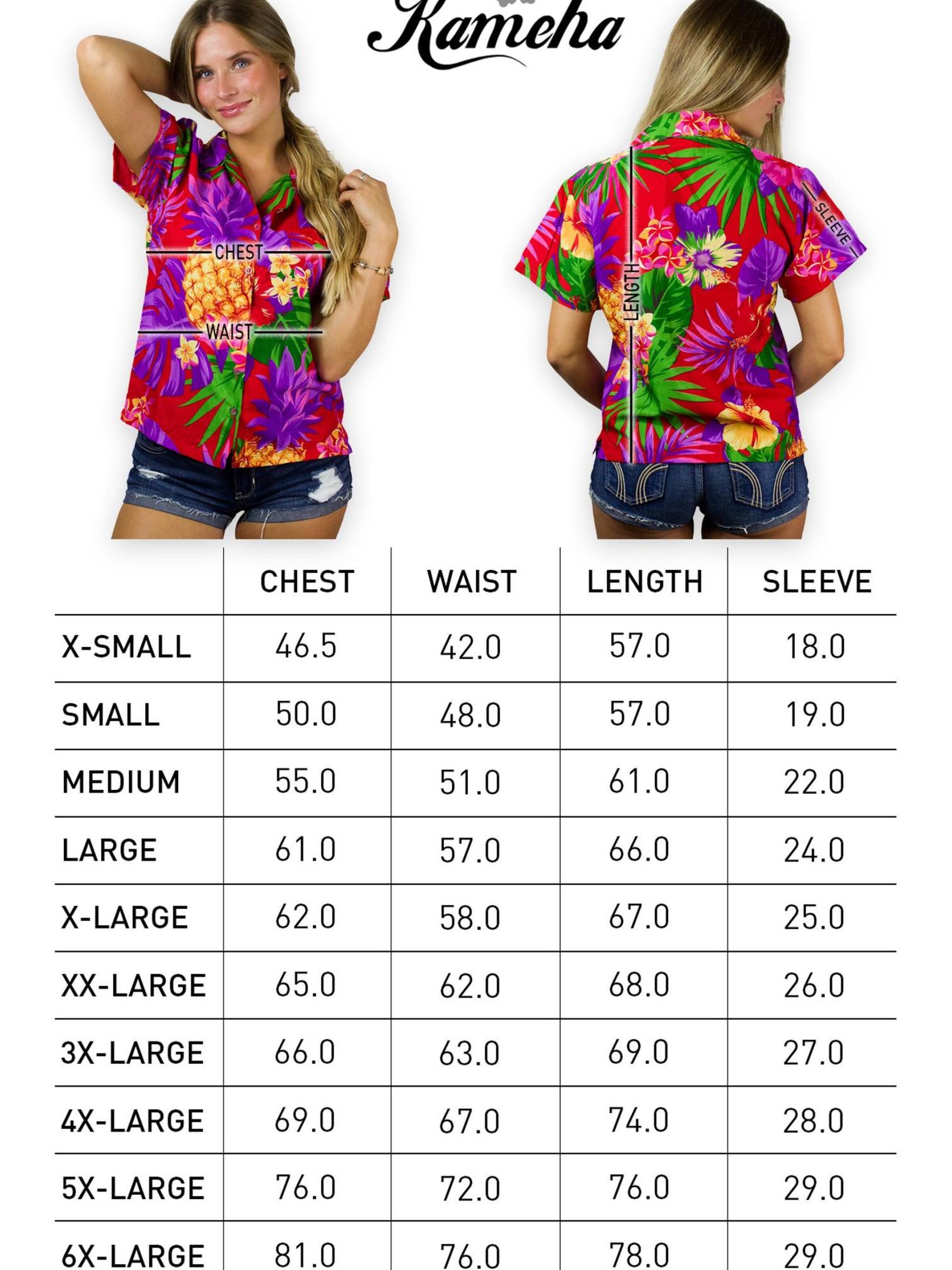 King Kameha Blouse 'Pineapple' in Red