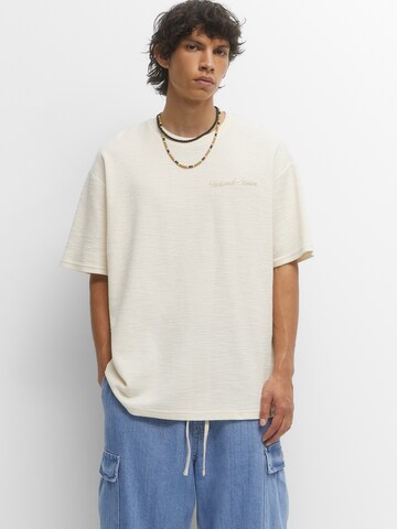 Pull&Bear T-shirt i beige: framsida