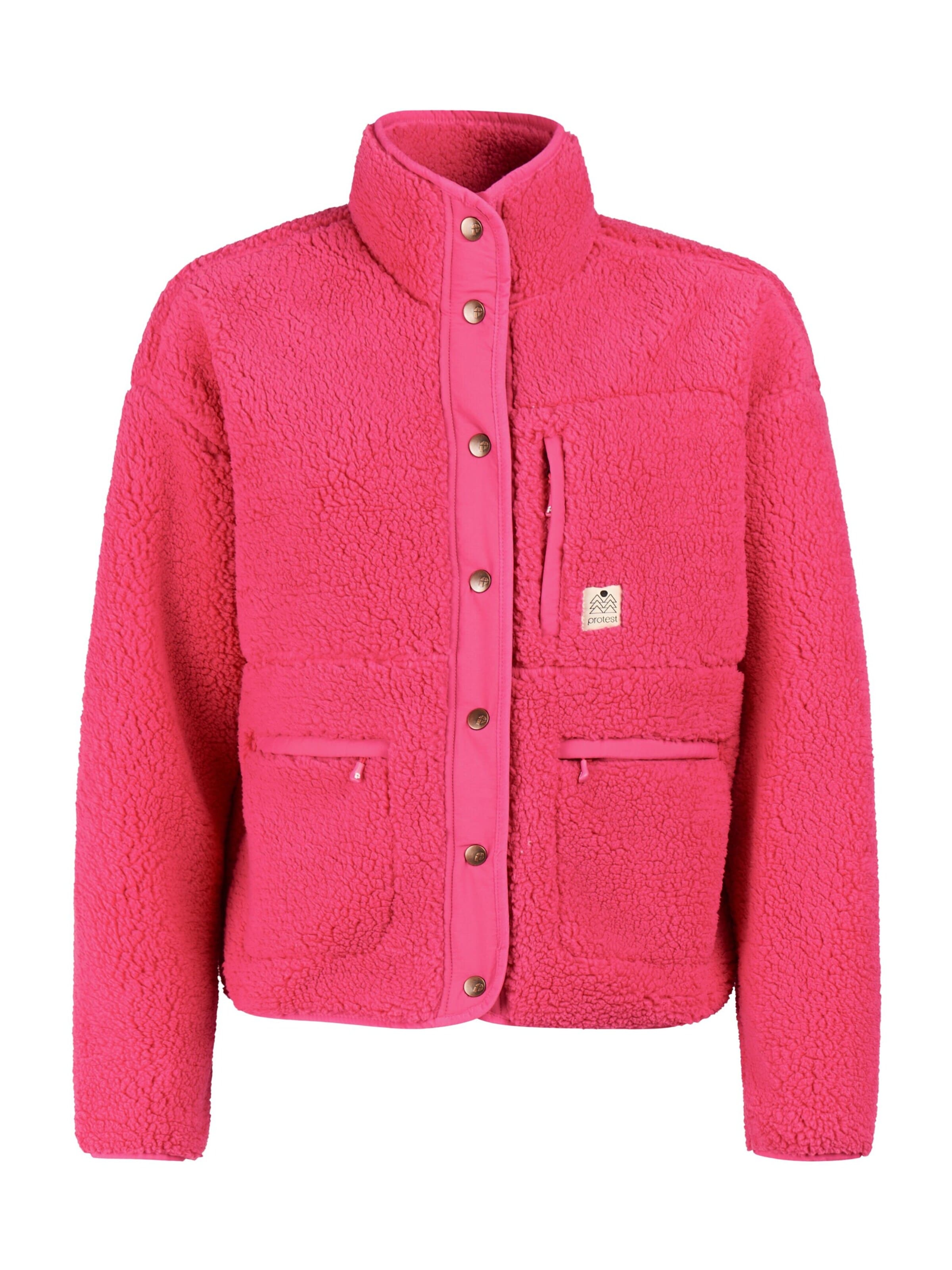 PROTEST Fleece jas 'PRTLUX' in Roze: voorkant