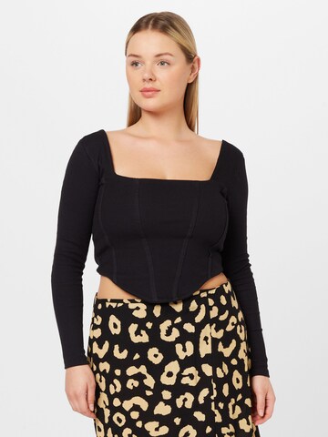 Trendyol Curve Blouse in Zwart: voorkant