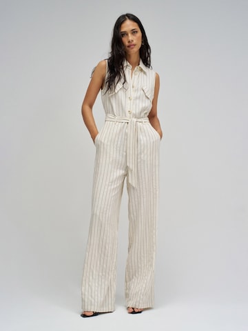Salsa Jeans Jumpsuit in Wit: voorkant