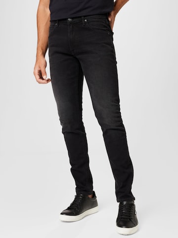 Lee Slimfit Jeans 'Luke' in Zwart: voorkant