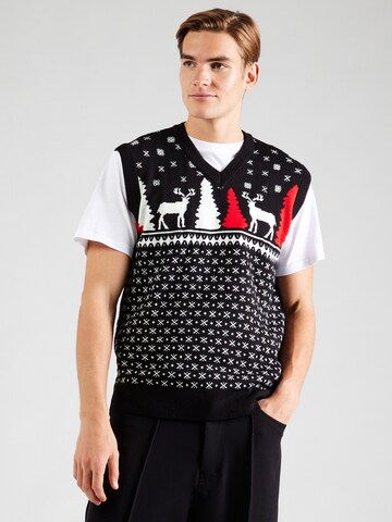 Denim Project - Camiseta sin mangas 'Xmas Deer' en negro: frente