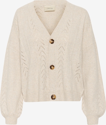 Cream Knit Cardigan 'Holiday' in Beige: front