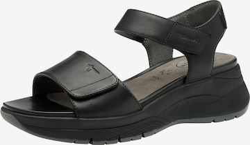 Sandales Tamaris en noir : devant