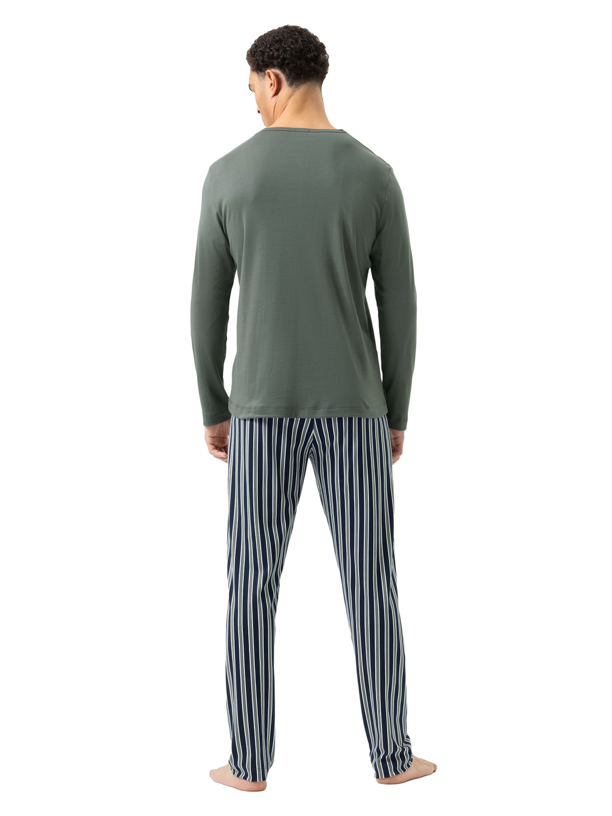 Mey Pyjama lang 'Rough Stripes' in Groen