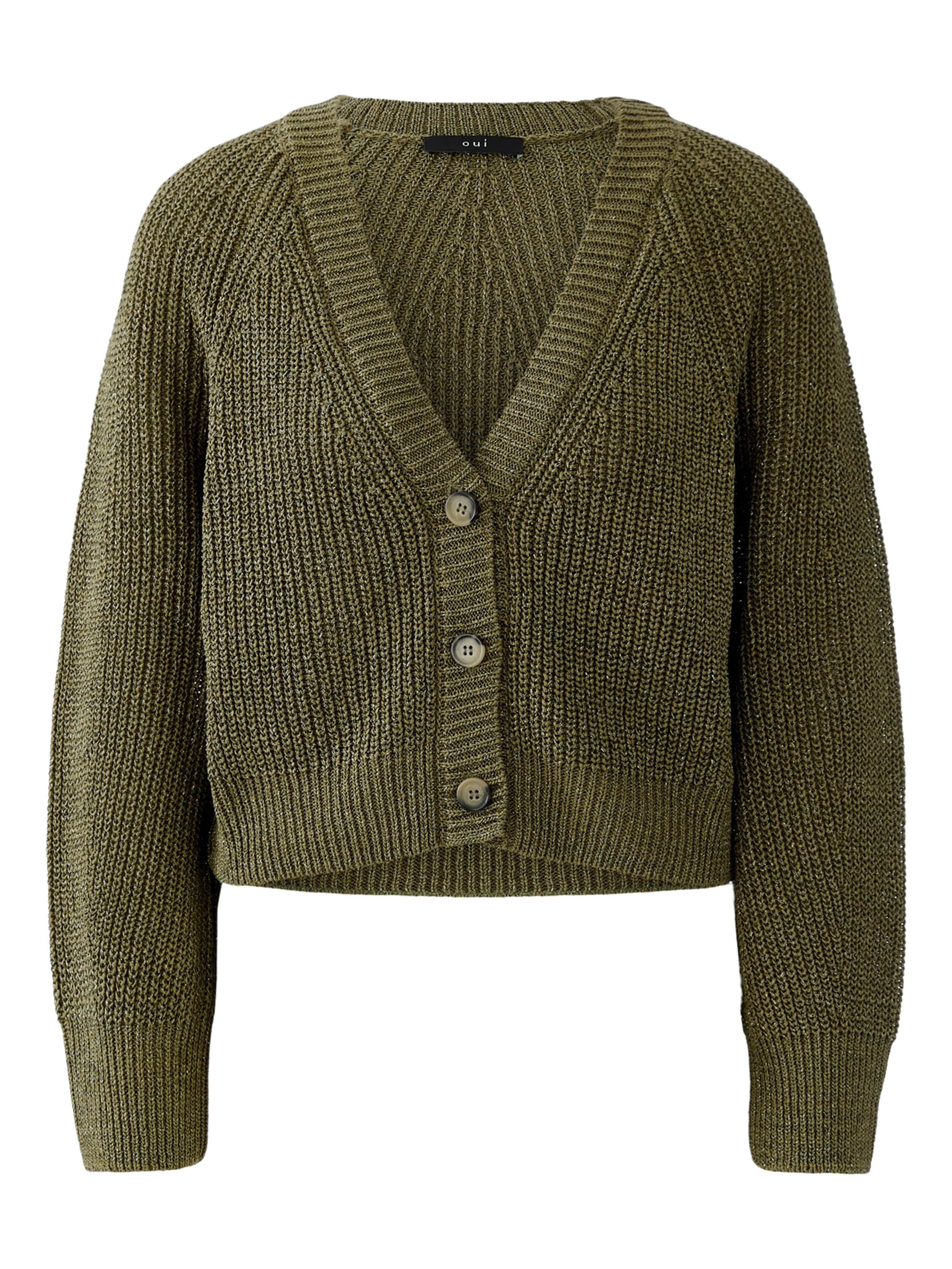OUI Knit Cardigan in Green: front
