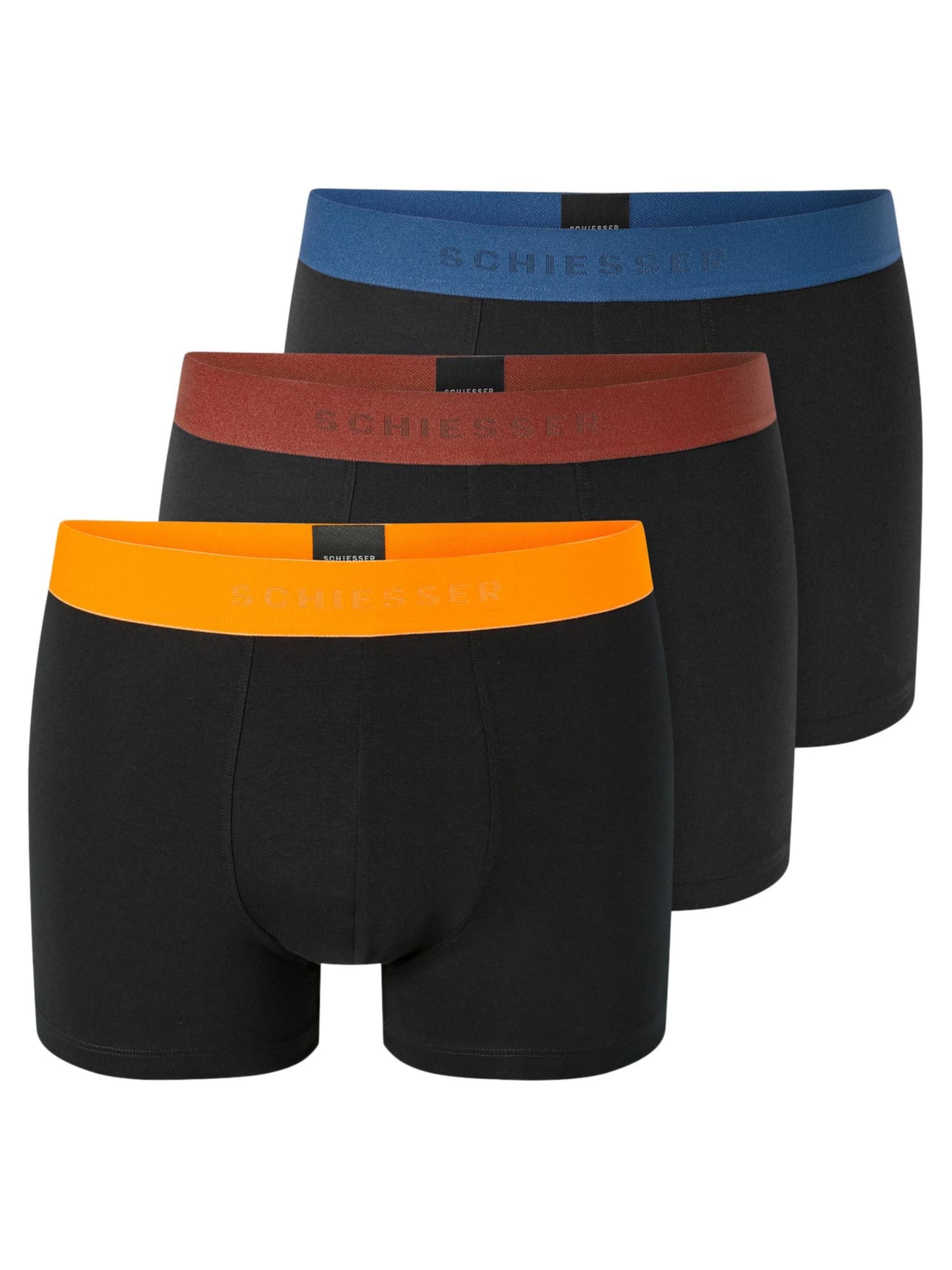 SCHIESSER Boxer shorts '95/5 Organic Cotton' in Black: front