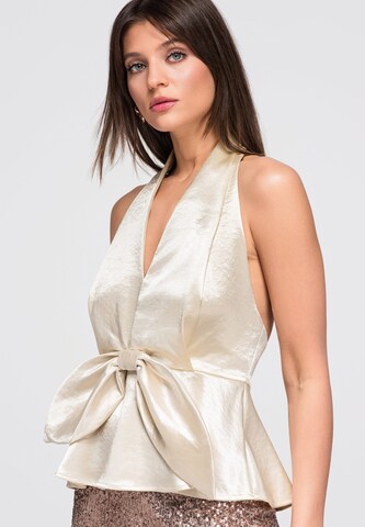 Ombre Bluse in Beige: Vorderseite