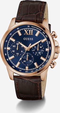 Orologio analogico 'WALKER' di GUESS in marrone: frontale