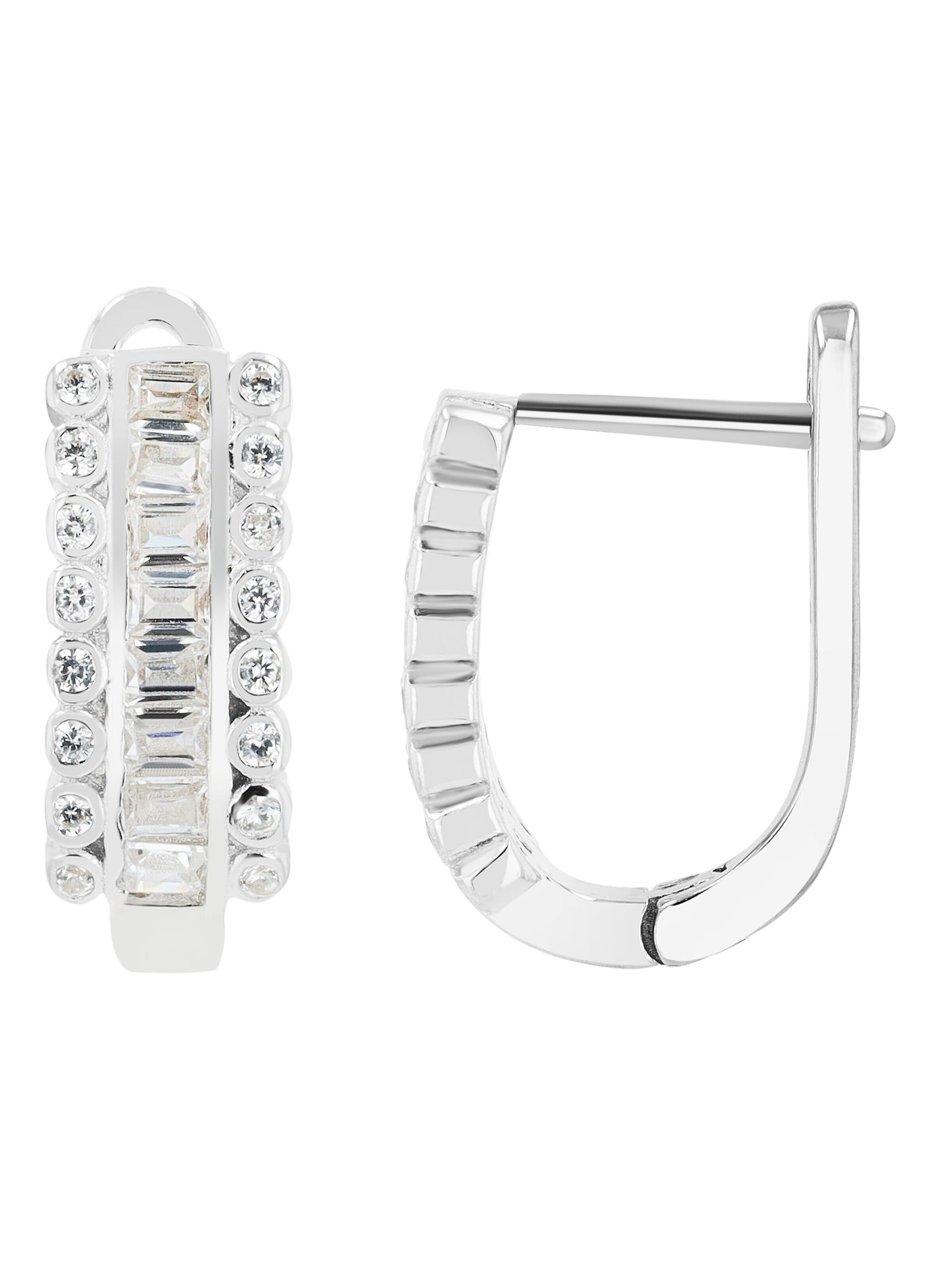 Akzent Earrings '"Raja" aus 925 Sterlingsilber, rhodiniert, langlebig' in Silver