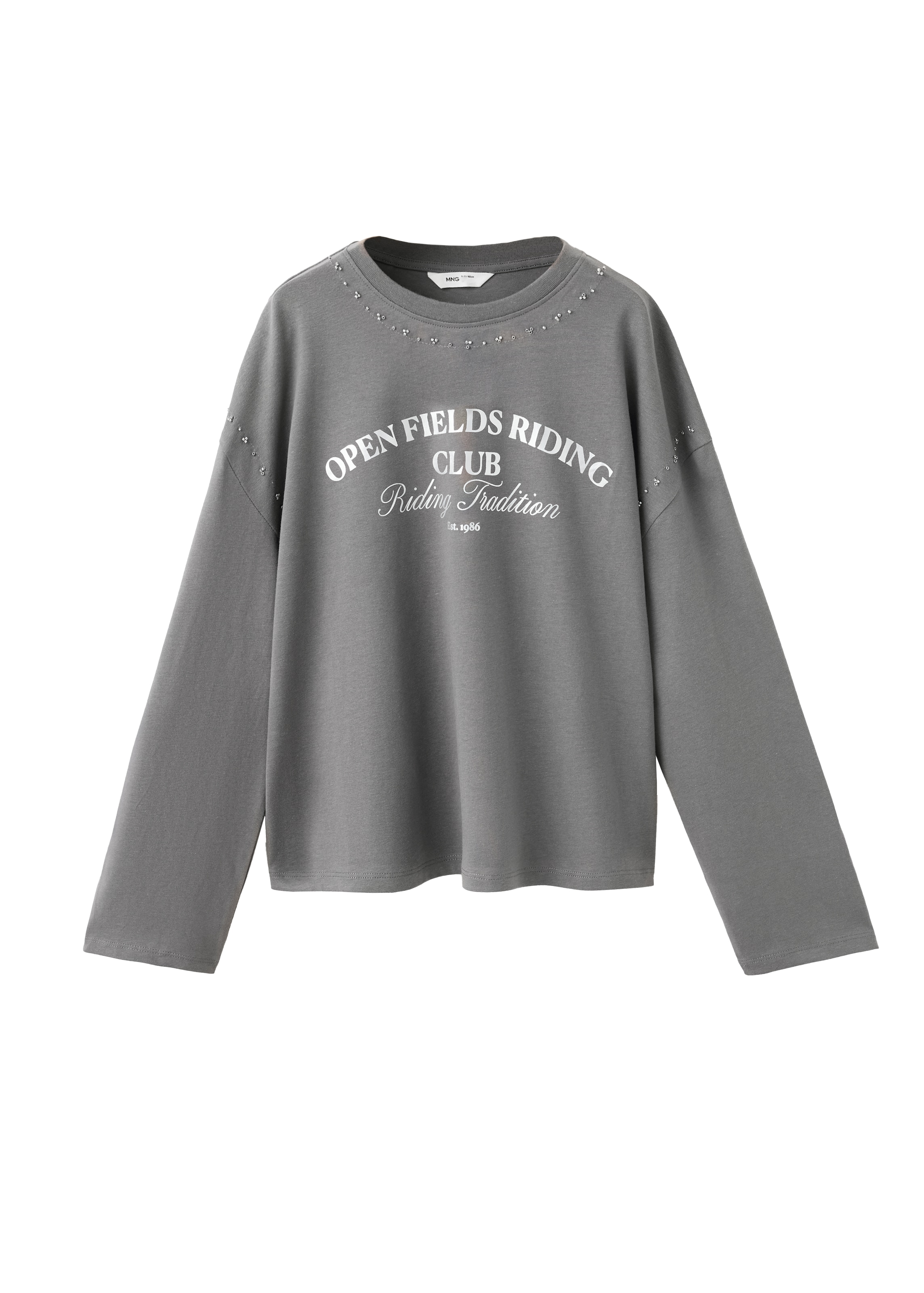 Tricou 'FIELDS' de la MANGO KIDS pe gri: față