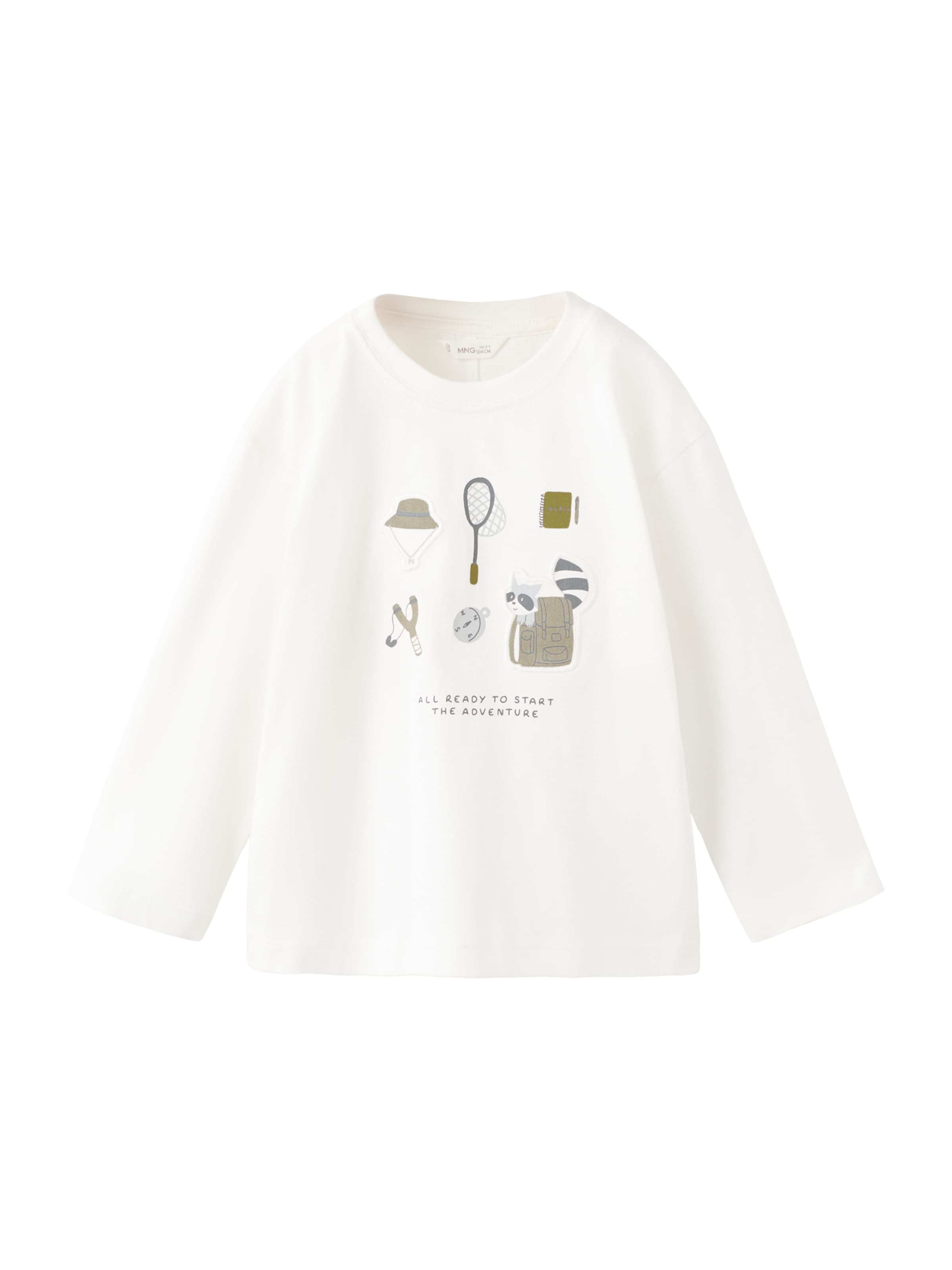 MANGO KIDS Shirt 'EMAPACHE' in de kleur Bruin / Taupe / Offwhite, Productweergave