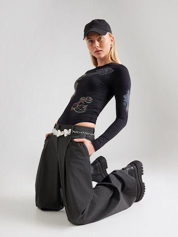 Ed Hardy Shirt bodysuit in Black: front