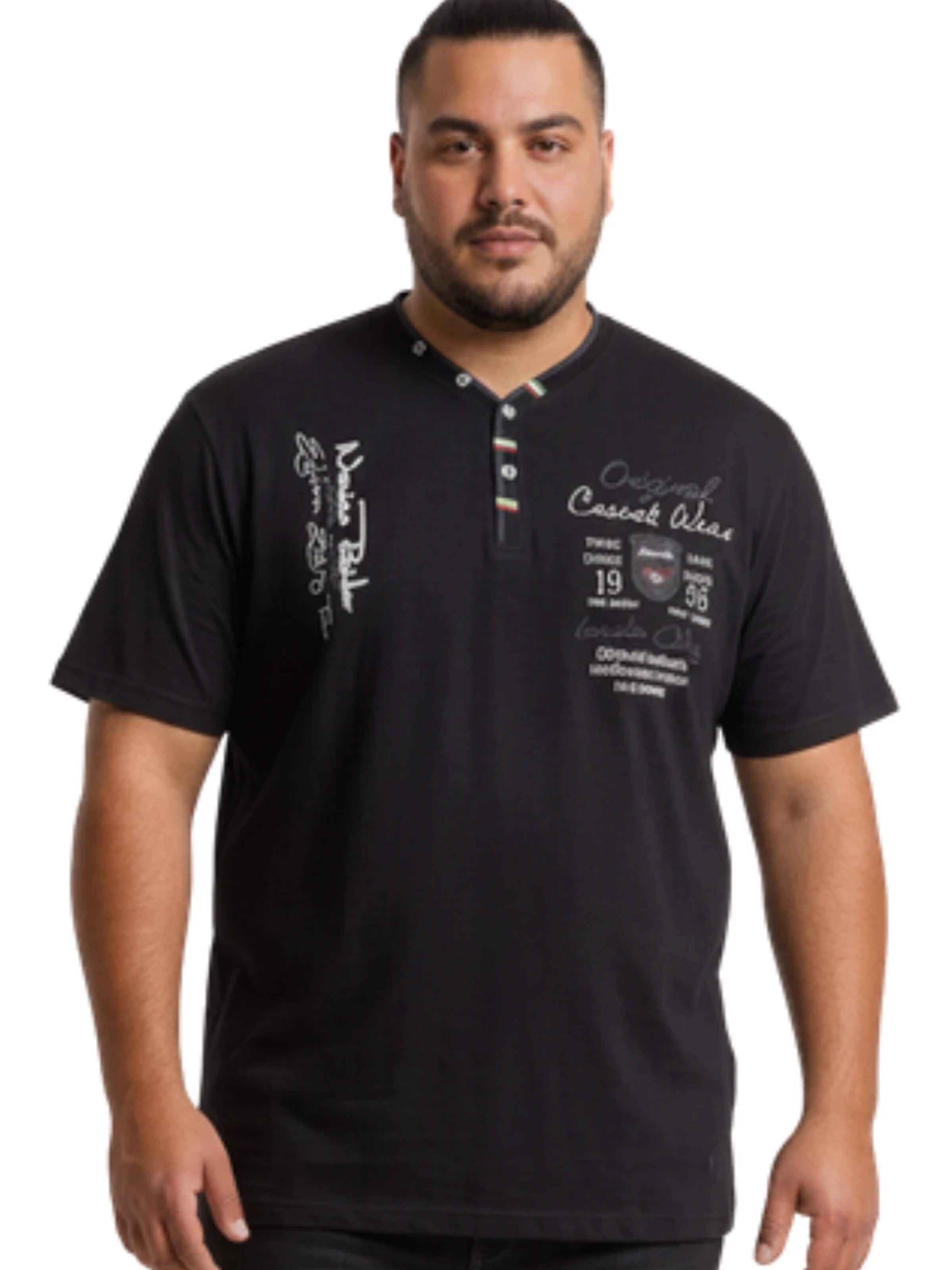 Lavecchia Shirt 'LV-2042 Übergrößen' in Zwart: voorkant