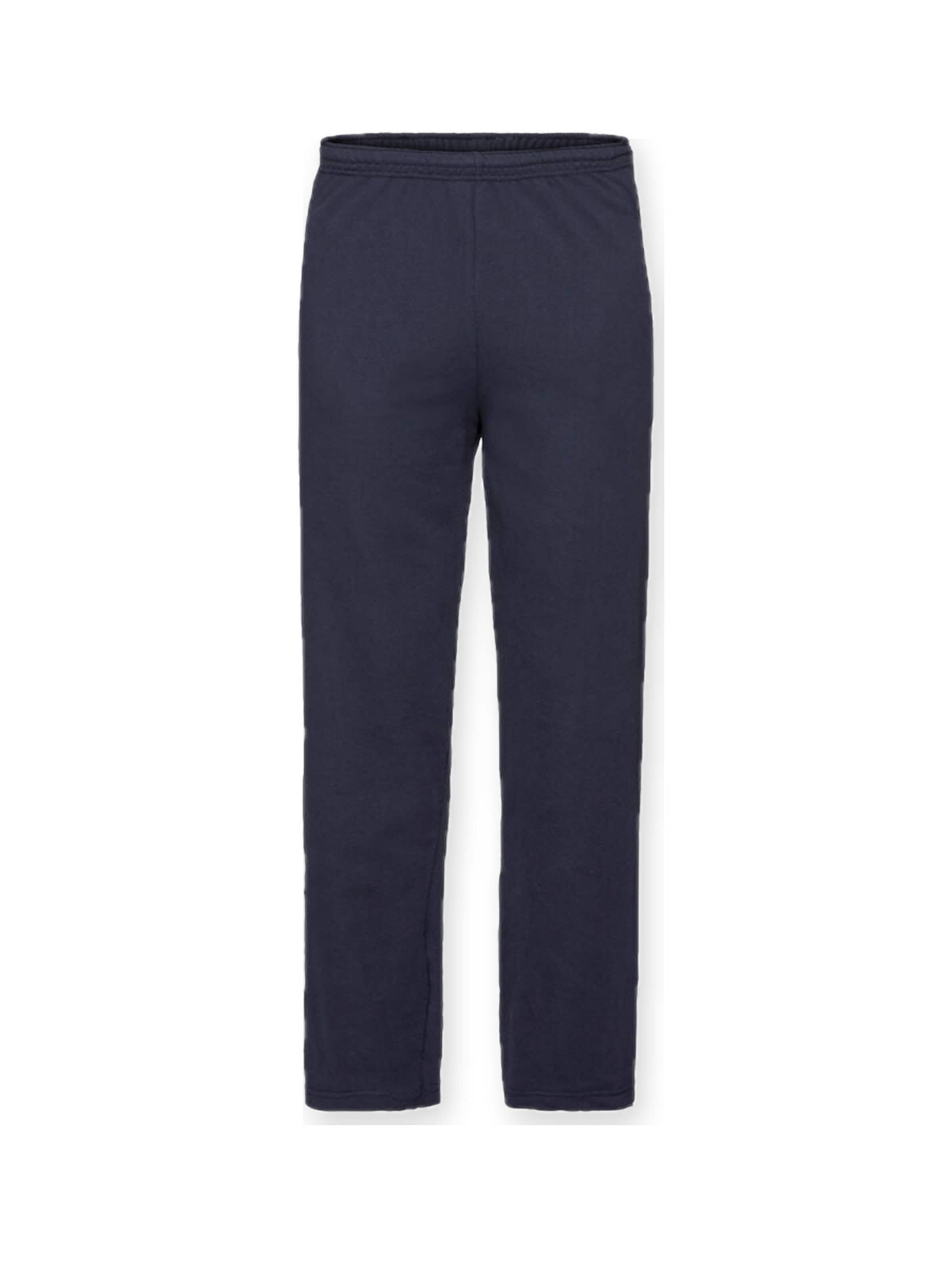 FRUIT OF THE LOOM Bukser 'Lightweight sweatpants without elastic cuffs' i blå: forside