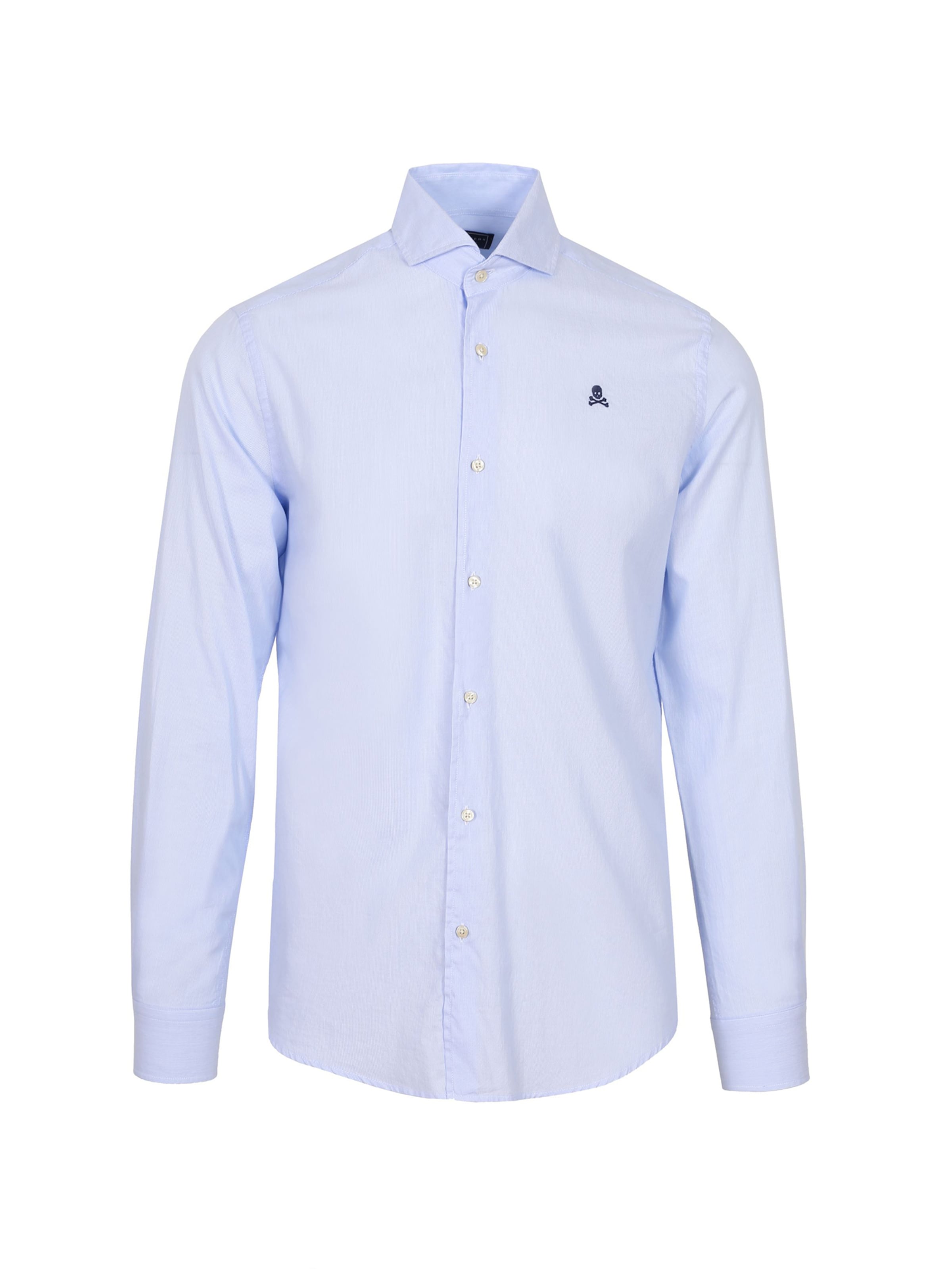 Scalpers Button Up Shirt in Blue: front
