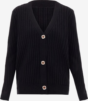 CELOCIA Knit Cardigan in Black: front