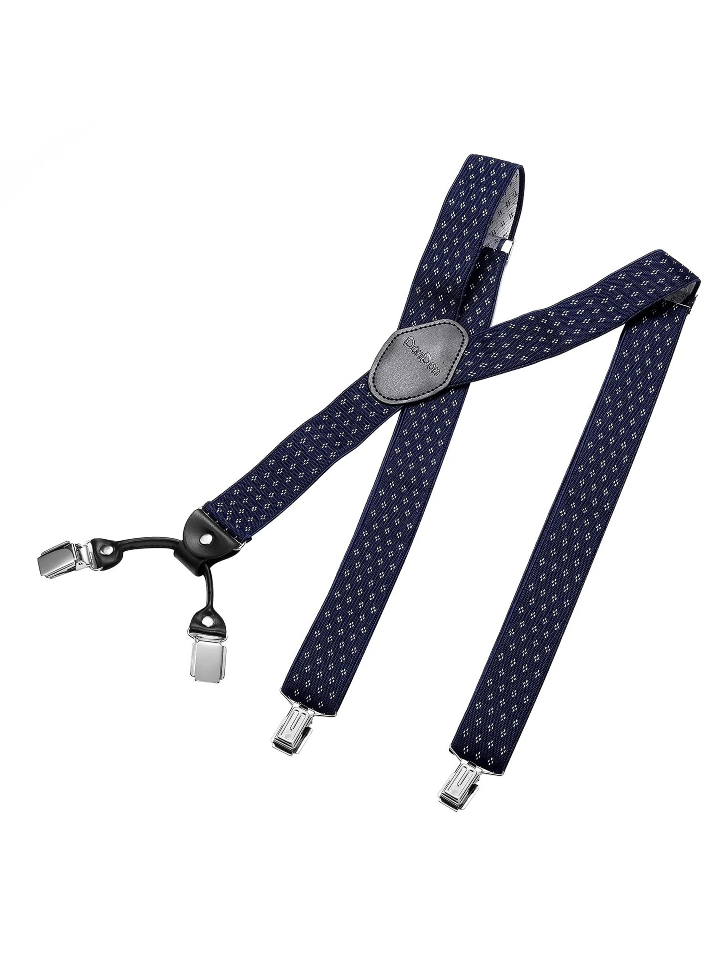 DonDon Suspenders 'DonDon Hosenträger Herren 3,5 cm breit dunkelrot für Anzug Jeans Chinos Vintage' in Blue: front