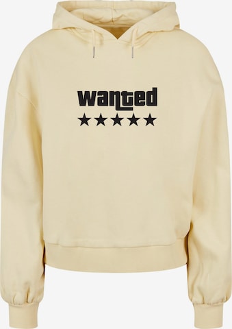 Merchcode Sweatshirt 'Wanted' in Yellow: front