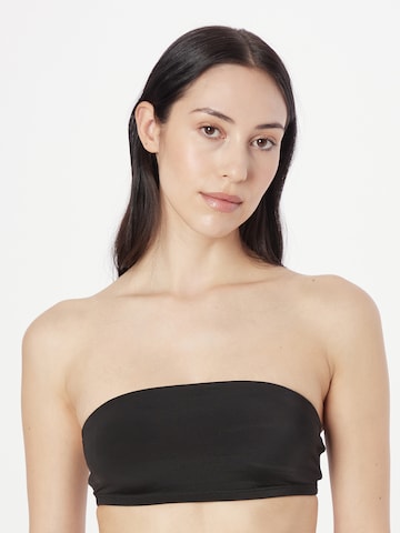 Monki Bandeau Bikini Top in Black: front