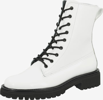 Paul Green Lace-Up Ankle Boots in White: front