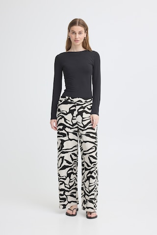 ICHI Wide leg Pants 'LINNO' in Beige