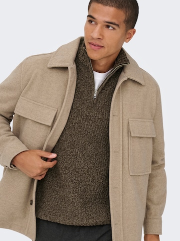 Only & Sons Sweater 'ONSJoin' in Brown