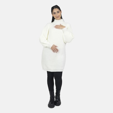 Robes en maille Elara en blanc : devant