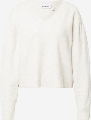 WEEKDAY Pullover 'Ellen' i hvid: forside