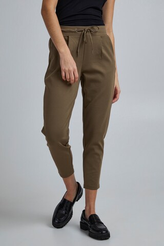 Coupe slim Pantalon 'KATE PA' ICHI en marron : devant