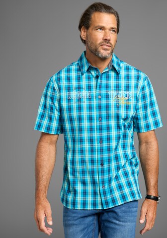 Man's World Comfort Fit Hemd in Blau: Vorderseite