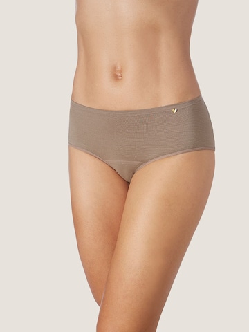 zd ZERO DEFECTS Boyshorts 'Circe soy fiber hipster panties' in Brown: front
