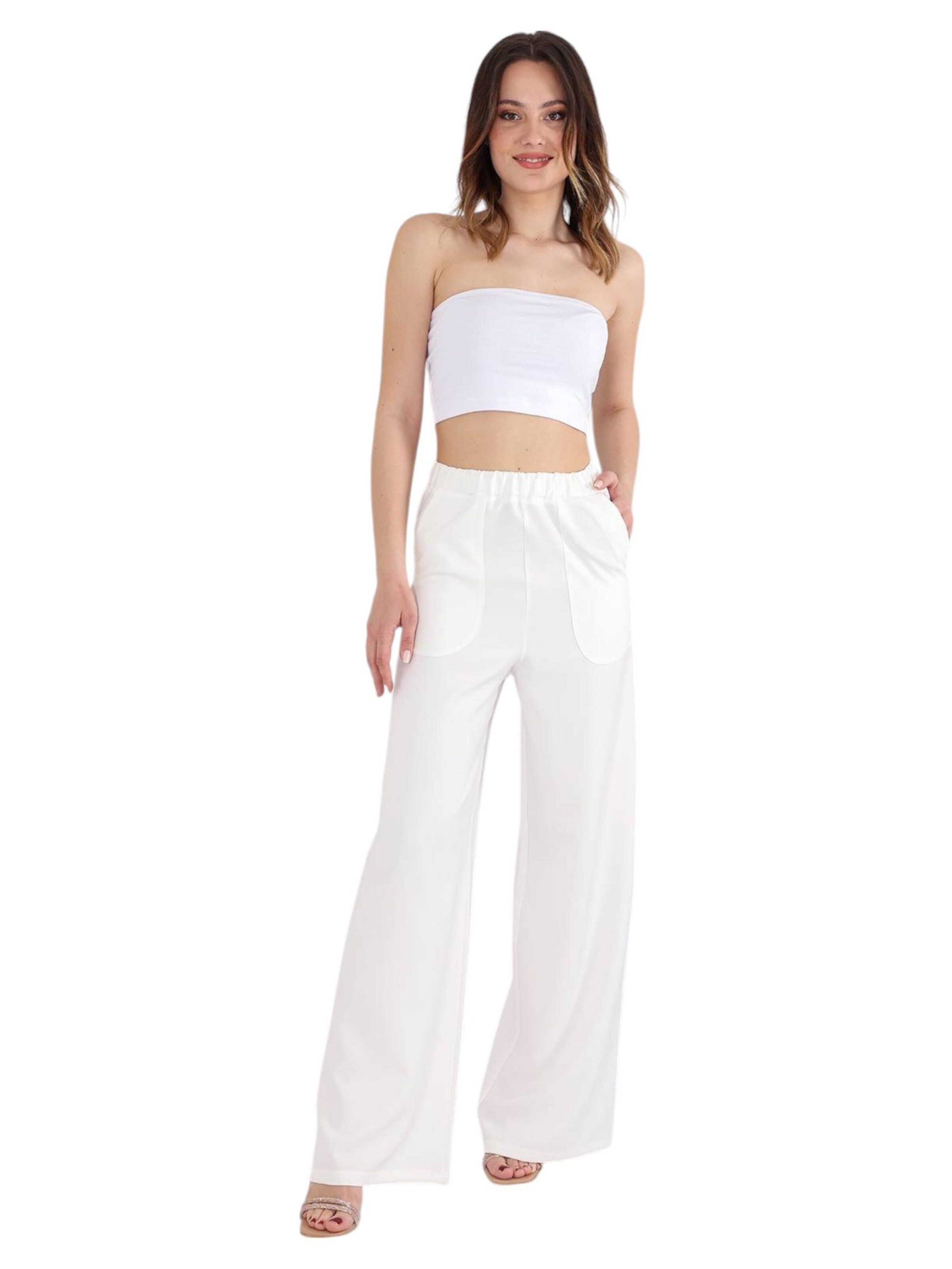 fashionshowcase Wide leg Pants 'ALIN' in White