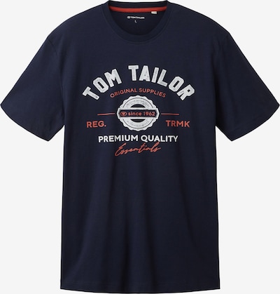 TOM TAILOR Shirt in de kleur Nachtblauw / Oranje / Wit, Productweergave