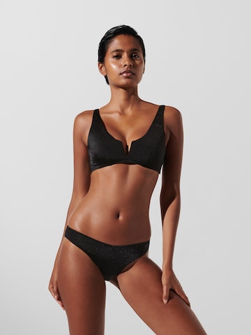 Sutien de tricou Sutien costum de baie 'DNA' de la Karl Lagerfeld pe negru: față