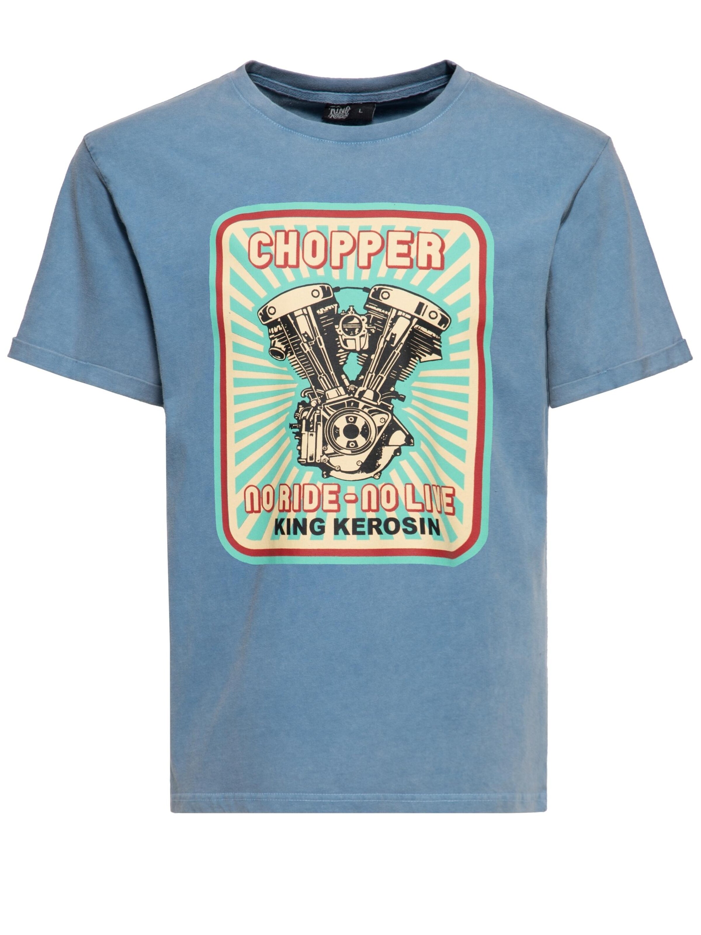 King Kerosin Shirt 'No Ride No Life'‌‌‌‌‌‌ in blau, Produktansicht