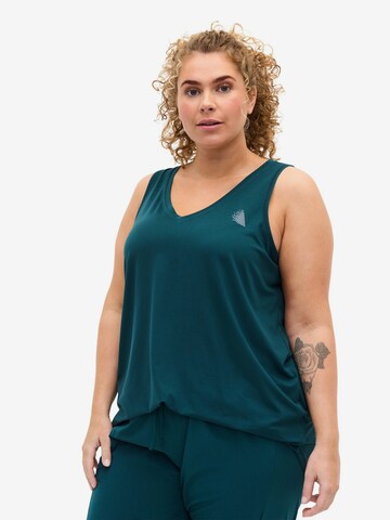 Active by Zizzi Sporttop in Groen: voorkant