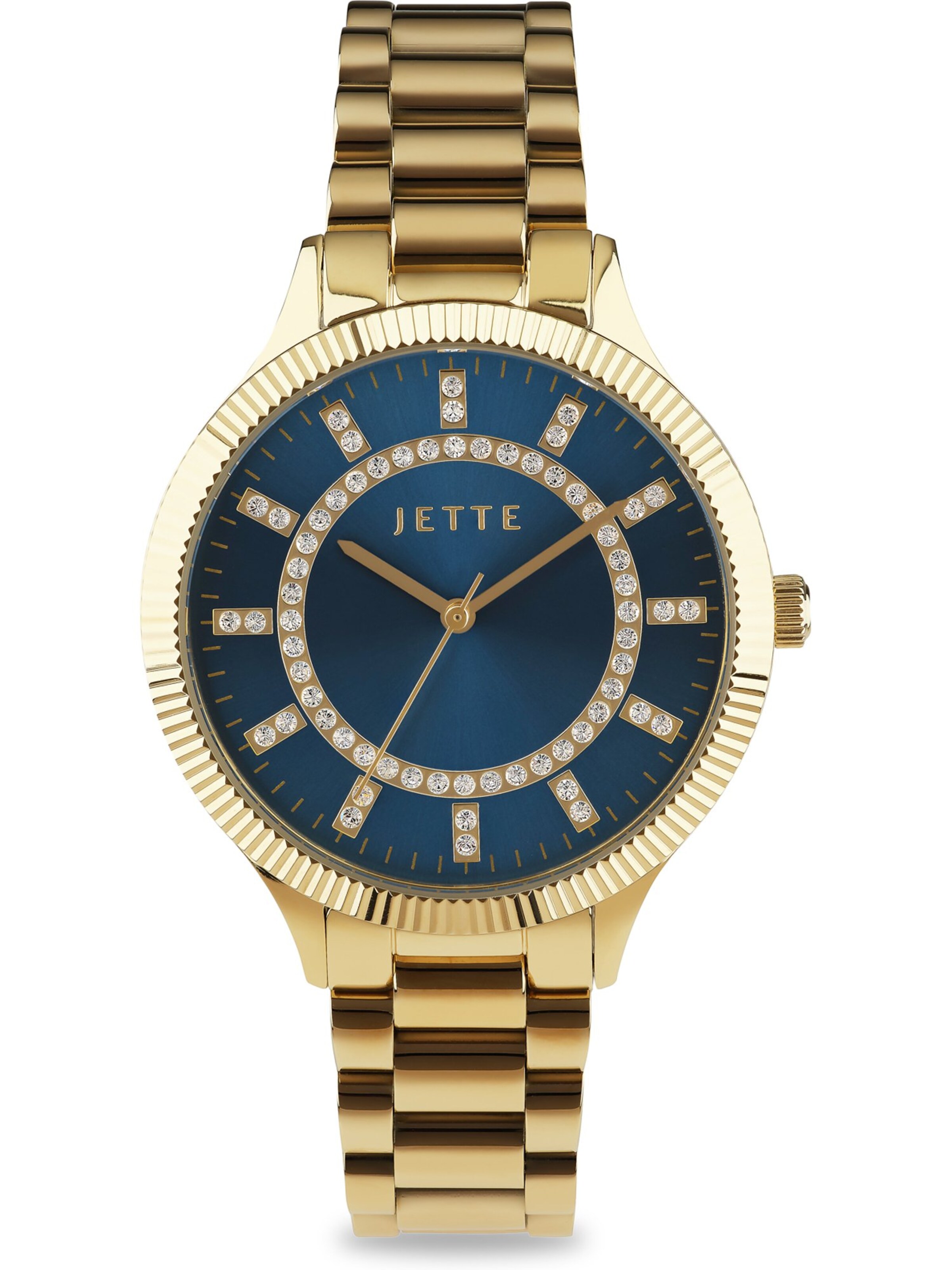 JETTE Analoguhr in Gold: Vorderseite