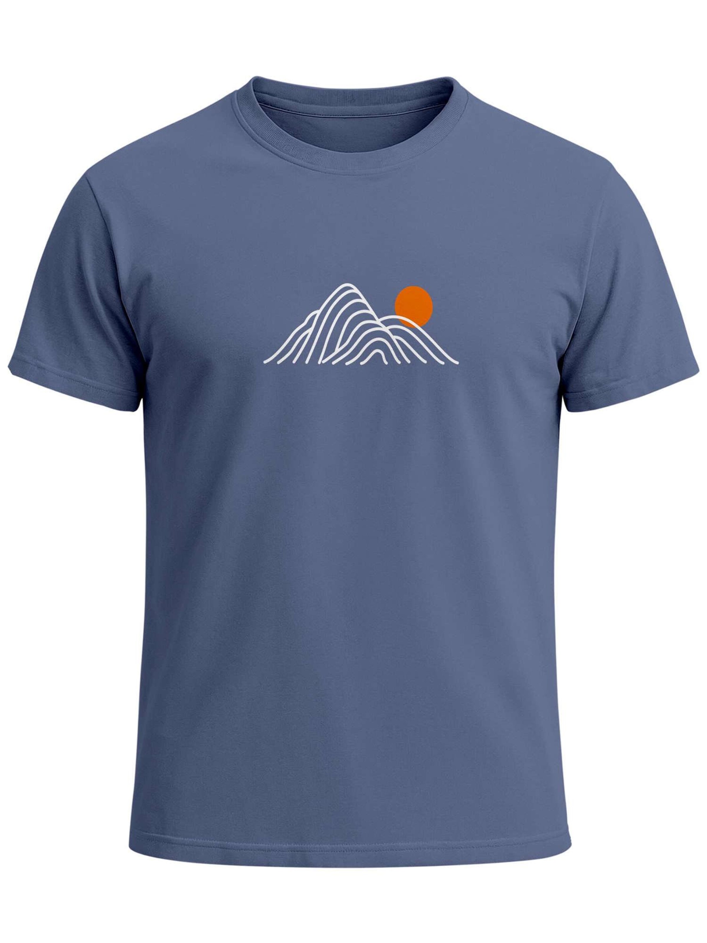 Neverless Shirt 'Lineart Berge' in Blue: front