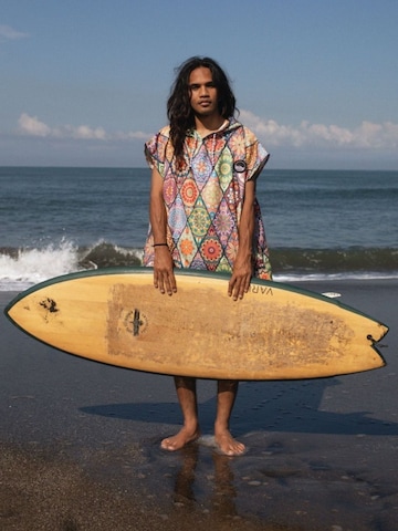 woodsandwaves - Albornoz corto 'Surf-Poncho' en Mezcla de colores