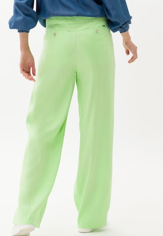 BRAX Wide leg Pleat-front trousers 'Maine' in Green
