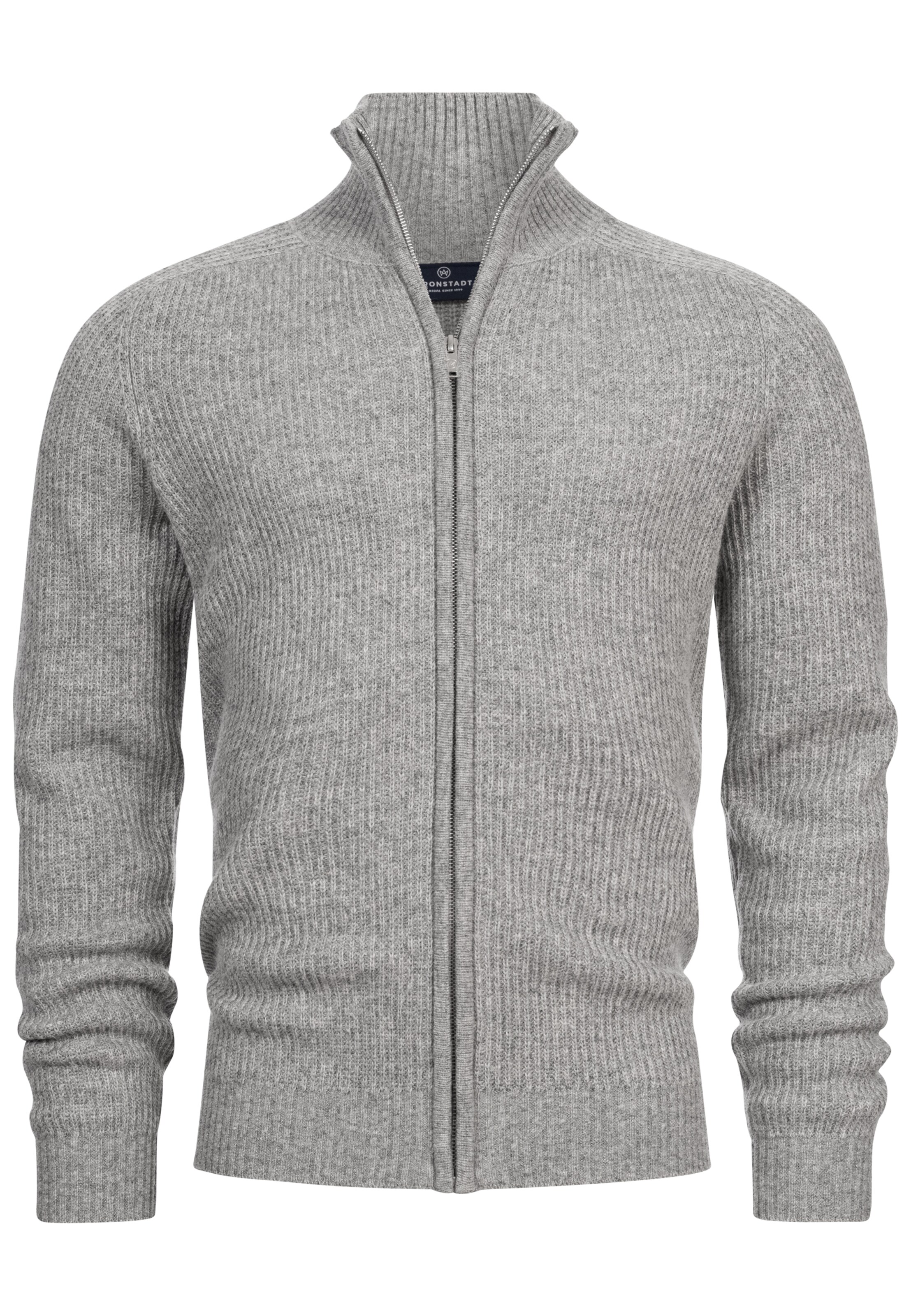 Kronstadt Knit cardigan 'Dorsey' in Grey: front